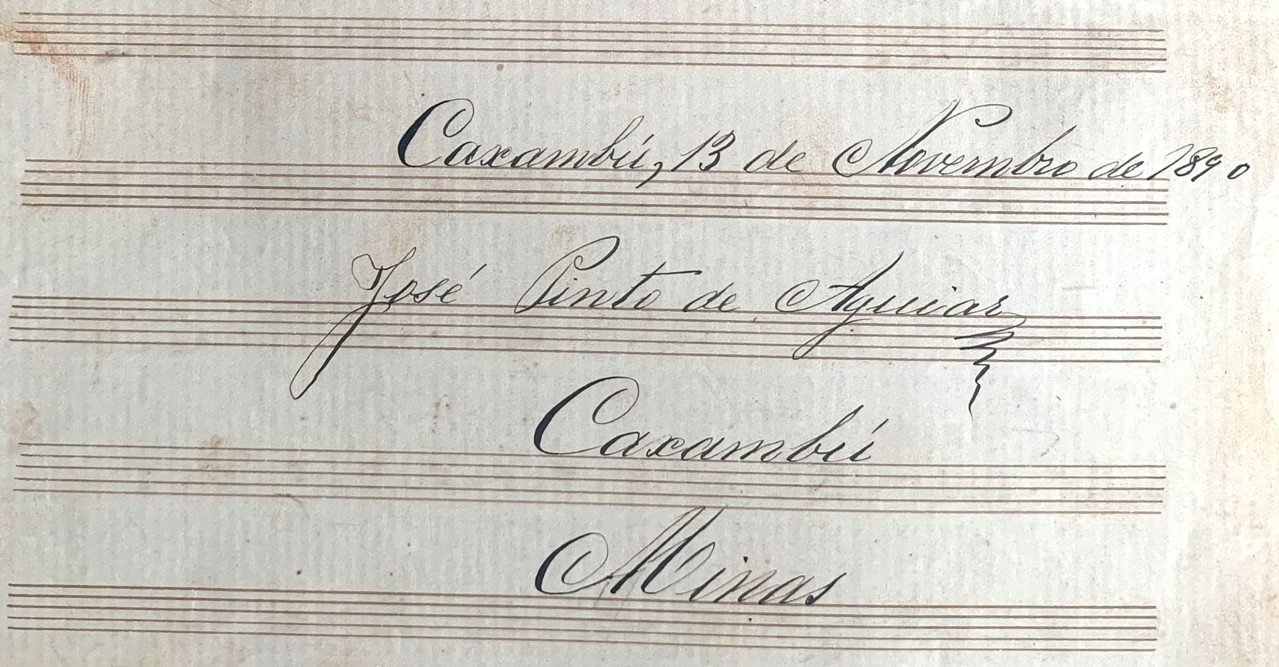 Data e local de composição do Cateretê de José Pinto de Aguiar. Pesquisas de A.A.Bispo. década de 1960.